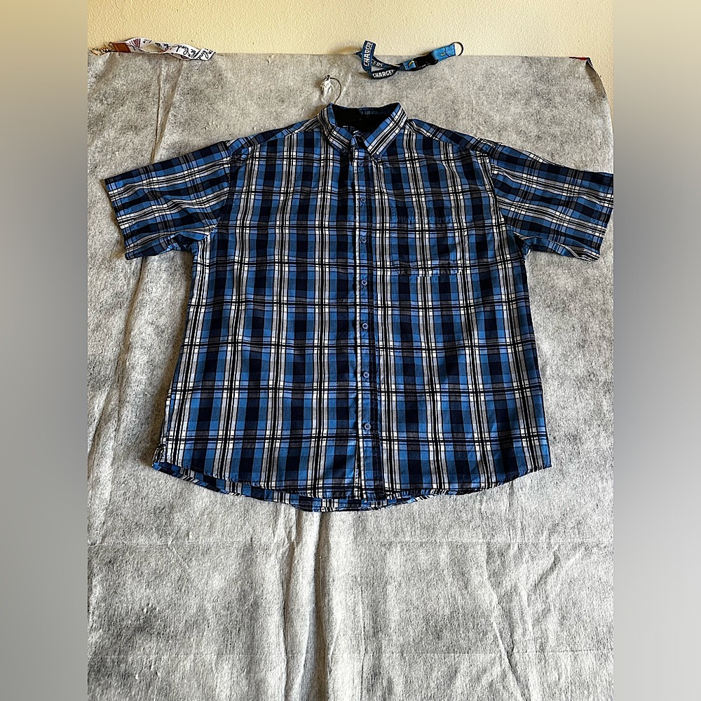 GIOBERTI MEN’S BLUE STRIPED SHORT SLEEVE T-SHIRT SZ 3XL